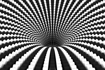 Wall Mural - Black hole black and white abstract background 3D illustration