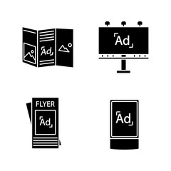 Poster - Advertising channels glyph icons set