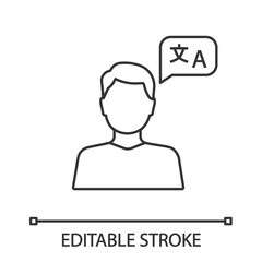 Poster - Foreign language skills linear icon