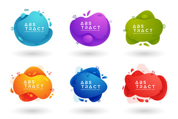 Poster - Fluid, liquid design collection. Trendy liquid gradient design elements. Abstract liquid background for your posters or other.