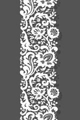 Wall Mural - Vintage lace ribbon with floral border ornament