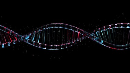 Poster - 3d render abstract background with glass DNA helix. Medical concept. Glass reflective material.