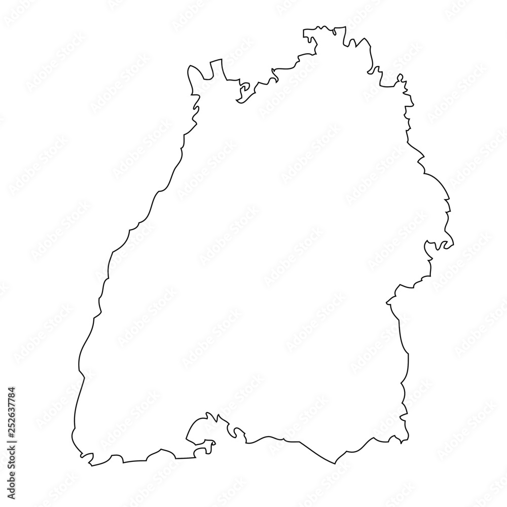 Baden-Württemberg, Stuttgart - map region of Germany - obrazy, fototapety, plakaty 