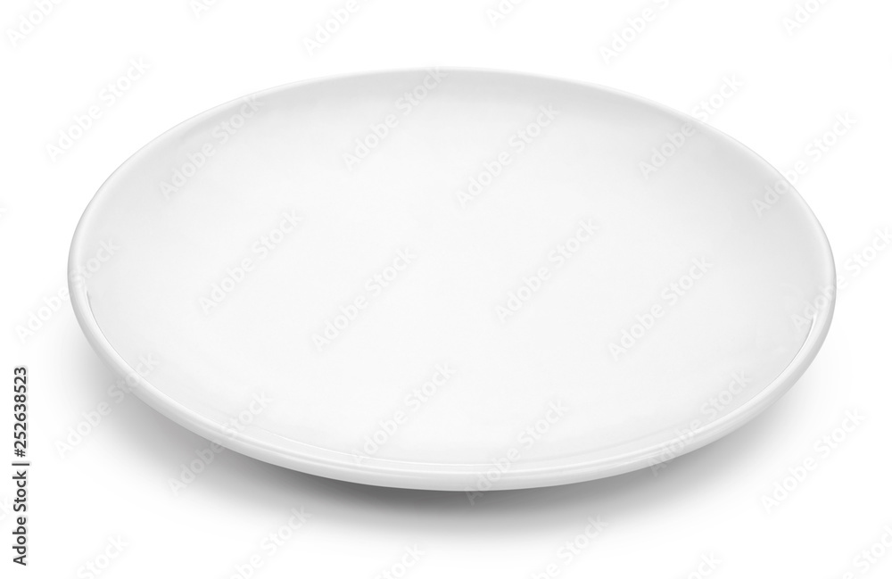 white plate isolated on a white background - obrazy, fototapety, plakaty 