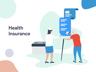 Poster - Health Insurance illustration. Modern flat design style for website and mobile website.Vector illustration