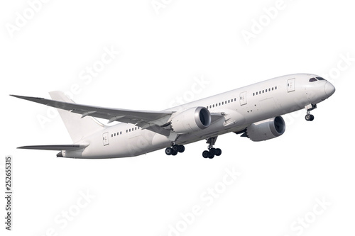 Canvastavla  A pure with Boeing 787 no logo take-off isolated side view