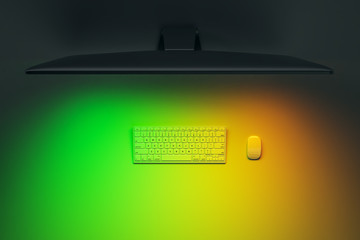 Aufkleber - Topview of computer on gradient table