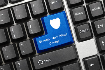 Canvas Print - Conceptual keyboard - Security Operations Center (blue key)