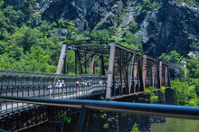 B&O Railroad Bridge In Harpers Ferry West Virginia Allows Both Passenger And Train Traffic