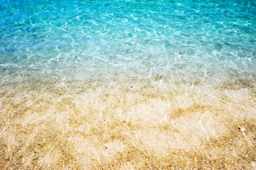 clear sea water with sunlight