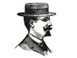 Elegant man with hat vector illustration