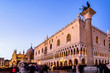 Long exposure late evening view of of the Doge's Palace and St. Mark's Basilica in Venice, Italy.