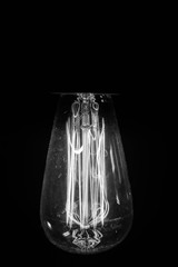 Monochrome Edison bulb macro 