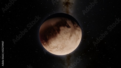Cuadros en Lienzo Exoplanet 3D illustrationdwarf planet Pluto isolated on black background (Elemen