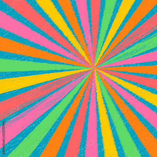 Abstract Rainbow Pastel Color Chalk Texture Rays Background Burst