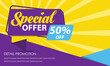 Special Offer Sale Banner Template. Discount Up to 50%. Vector Template Poster Sale Promotion.