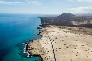 Wall Mural - Dunes in Spain, Fuerteventura- Aerial view