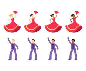 Dancer emoji icon set