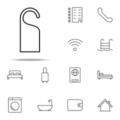 Poster - hotel door sign icon. Hotel icons universal set for web and mobile