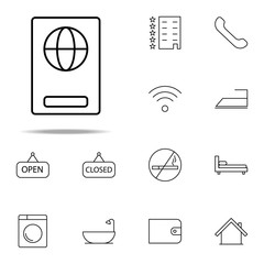 Poster - passport icon. Hotel icons universal set for web and mobile