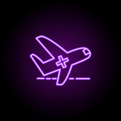 Poster - air medical services line icon. Elements of Medicine in neon style icons. Simple icon for websites, web design, mobile app, info graphics