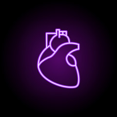 Poster - heart line icon. Elements of Medicine in neon style icons. Simple icon for websites, web design, mobile app, info graphics