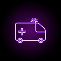 Poster - ambulance line icon. Elements of Medicine in neon style icons. Simple icon for websites, web design, mobile app, info graphics