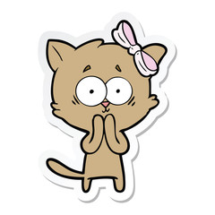 sticker of a cartoon cat