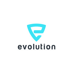 Aufkleber - Modern E initial logo, E Tech Initial logo design inspiration