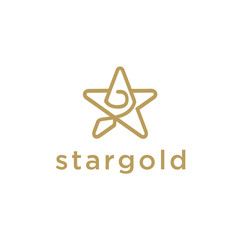 Poster - Gold Star in elegant Style logo design inspiration