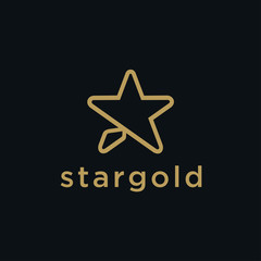 Poster - Gold Star in elegant Style logo design inspiration