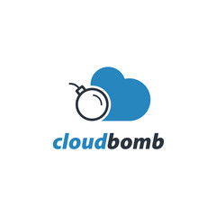 Aufkleber - Bomb Cloud Logo Design Template