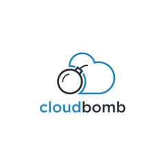 Aufkleber - Bomb Cloud Logo Design Template