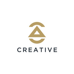 Poster - Letter A vector line logo design. Creative minimalism logotype icon symbol.