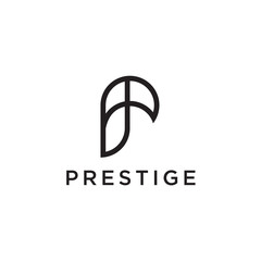 Poster - Letter P vector line logo design. Creative minimalism logotype icon symbol.