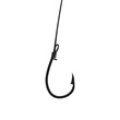 Black fishing hook icon flat isolated on white background.