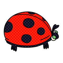 quirky comic book style cartoon ladybird