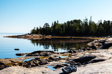 Wall Mural - Small bay and coastline of the White sea, Arctic ocean, Karelia, Russia