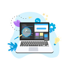 Creative webpage development and web design concept