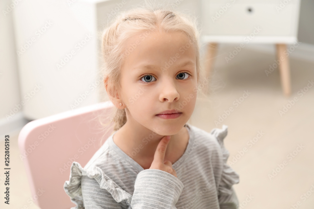 Little girl at speech therapist office