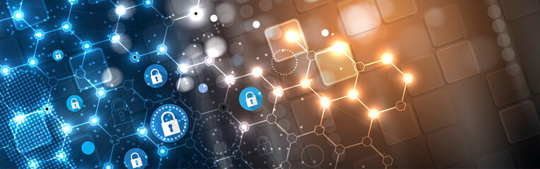 Cybersecurity and information or network protection. Future technology web services for business and internet project