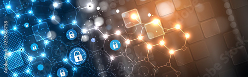 Cuadros en Lienzo Cybersecurity and information or network protection