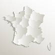 © Monika Huňáčková - France map separate region names individual card paper 3D natural blank