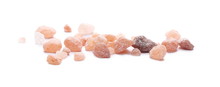 Himalayan Salt Grains Isolated On White Background