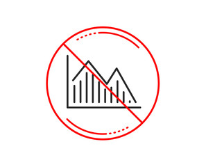 Poster - No or stop sign. Financial chart line icon. Economic graph sign. Stock exchange symbol. Business investment. Caution prohibited ban stop symbol. No  icon design.  Vector