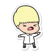 © lineartestpilot - sticker of a cartoon stressed man