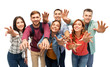 © Syda Productions - friendship and people concept - group of happy students over white background
