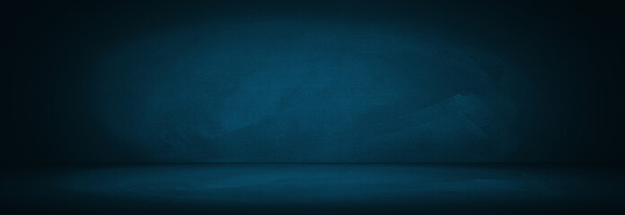 Wall Mural - blue studio wall of chalkboard and showroom background for presentation product