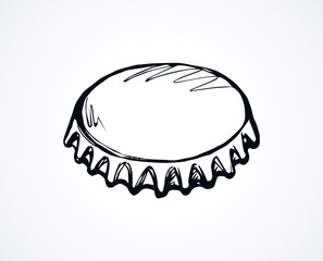 Sticker - Iron bottle cap. Vector drawing