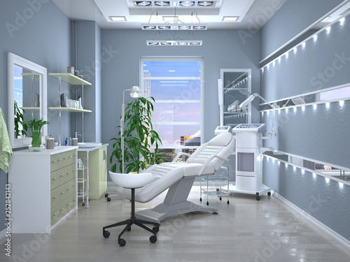 Interior Room With Equipment In The Clinic Of Dermatology